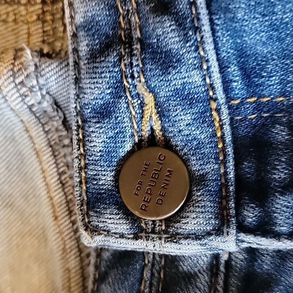 For the Republic Denim Skinny Jeans w/Embroidered Yellow Stars size 8/28 - Picture 13 of 13